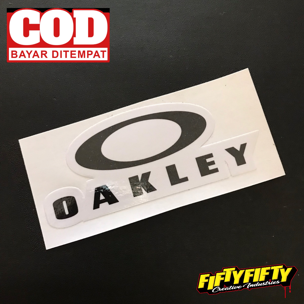 Stiker Print Cut OAKLEY LOGO Stiker Printing Laminasi Glossy Stiker Motor Mobil Helm Sudah Membentuk Pola Desain