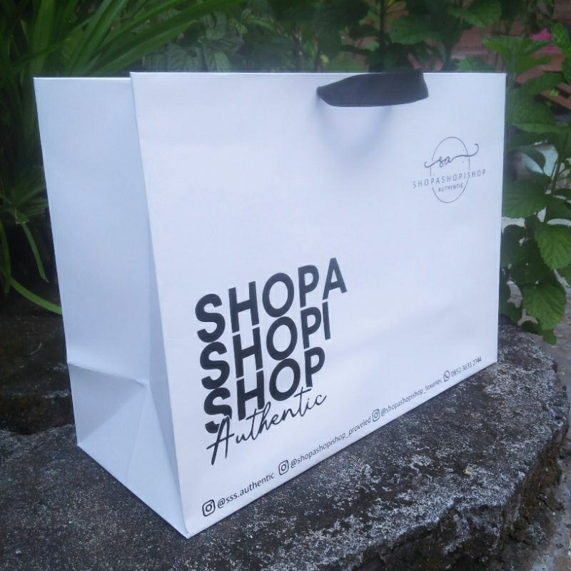 Paper Bag Putih Bahan Ivory Glossy (Custom Size)