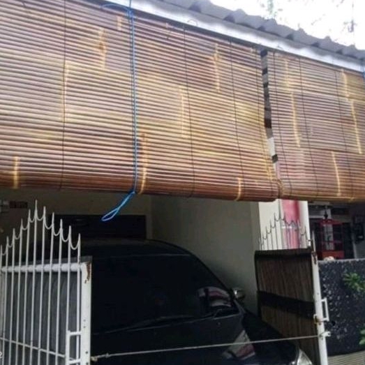 Tirai Bambu T 1.5M x L 2M - Tirai Kulit Bambu - Kerai Bambu Gulung - Krei Bambu Gulung - Wide - Krey