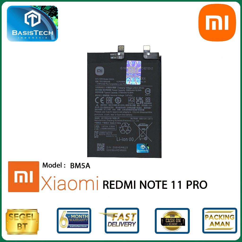 BATERAI REDMI NOTE 11 PRO BM5A - BASISTECH ORIGINAL QUALITY