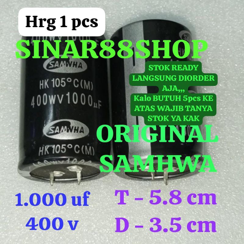 ELCO 1000uf400v 1000uf 400v 1000 uf 400volt 1.000uf ELKO EKO ECO KAPASITOR CAPASITOR KAKI PAKU