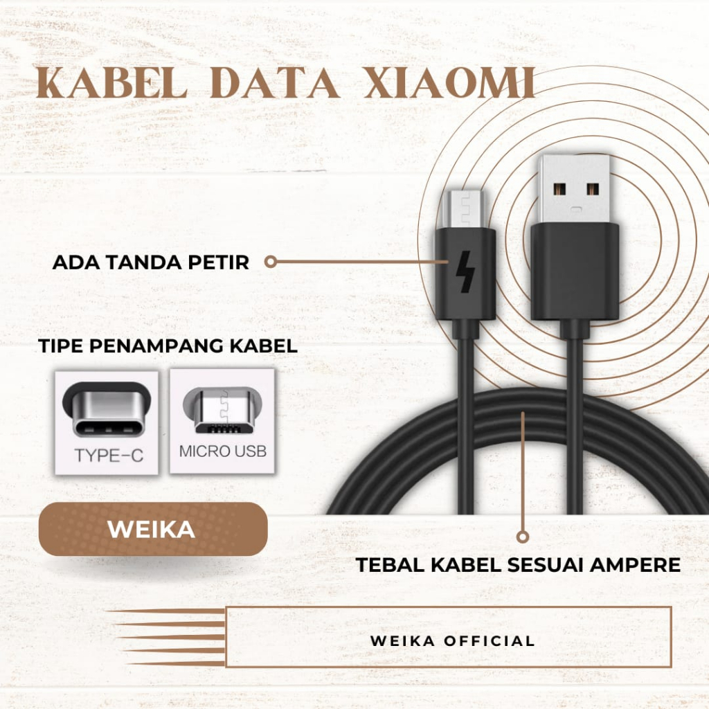 Kabel Data XIAOMI Fast Charging Turbo Charging USB Micro / Tipe C