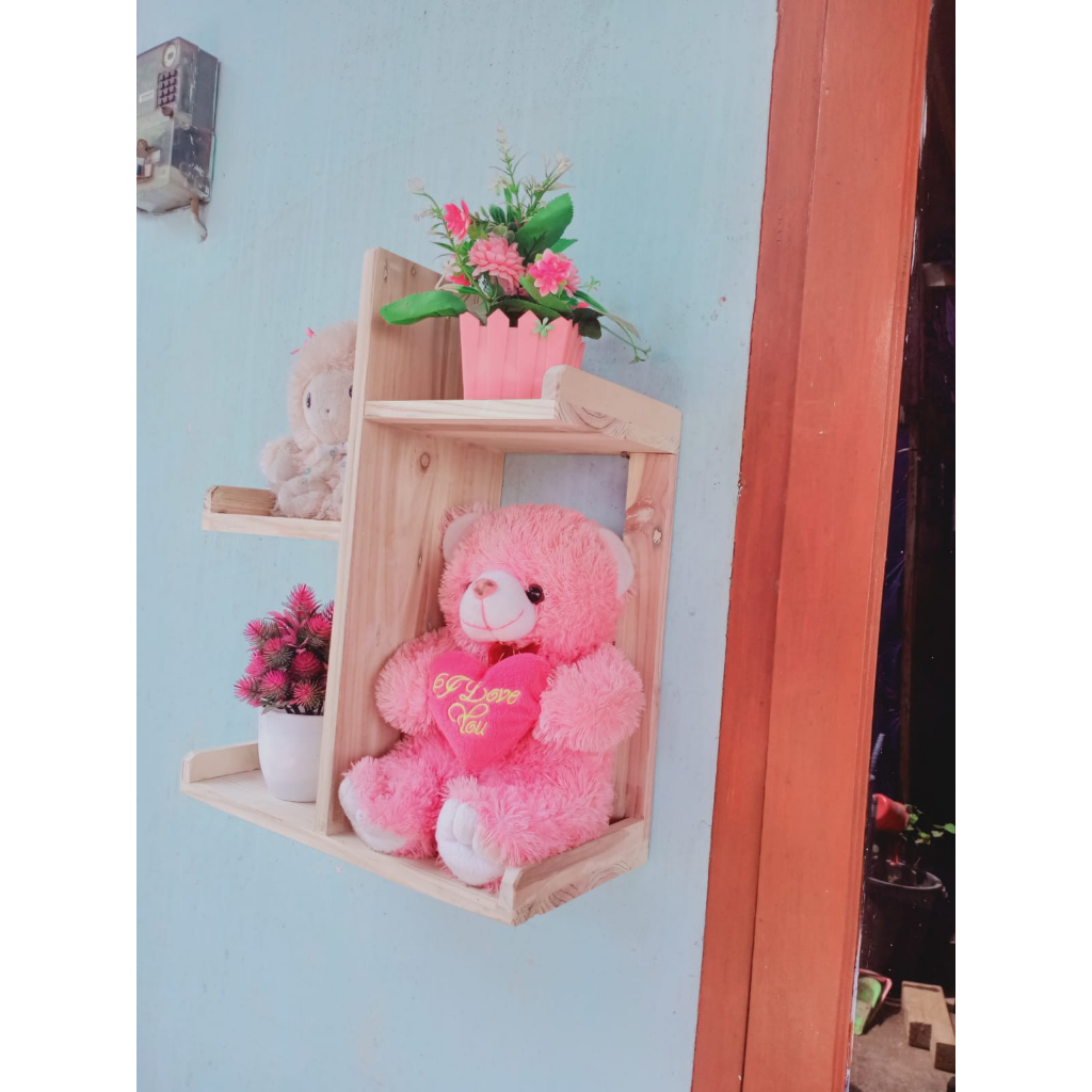 Rak Gantung Kayu Jati Belanda Multifungsi: Boneka,buku, dan pajangan