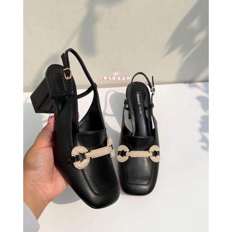 Sendal Wanita Heels C Diamon Leather