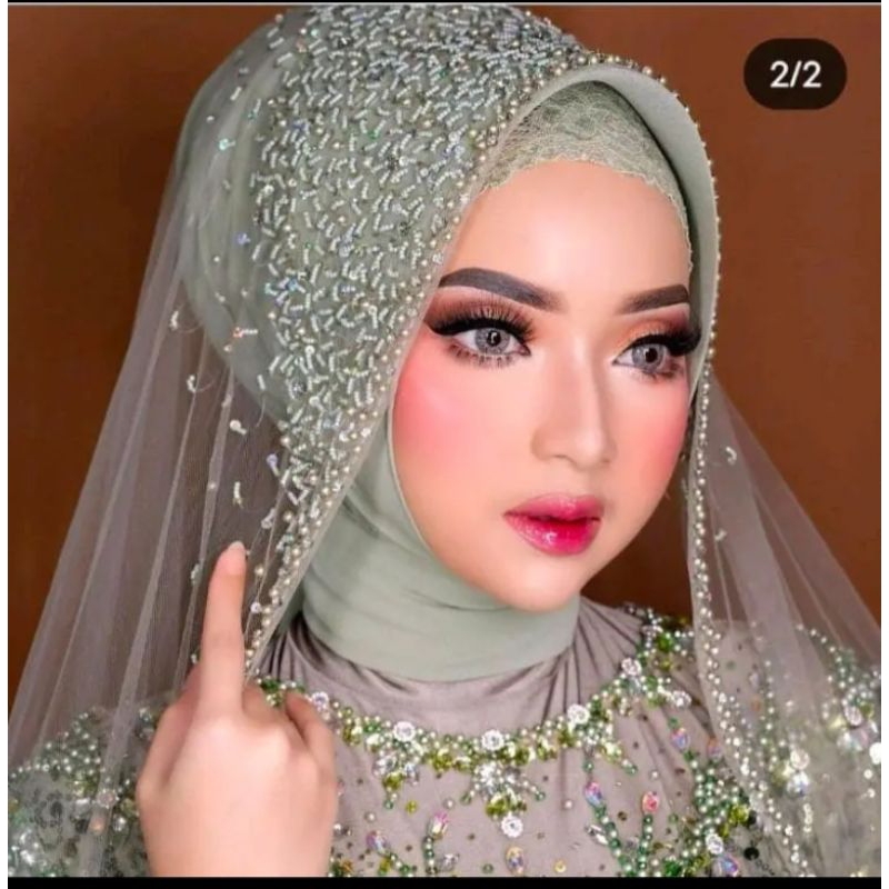 slayer pengantin / slayer mutiara tabur / veil pengantin / veil wedding / slayer pesta