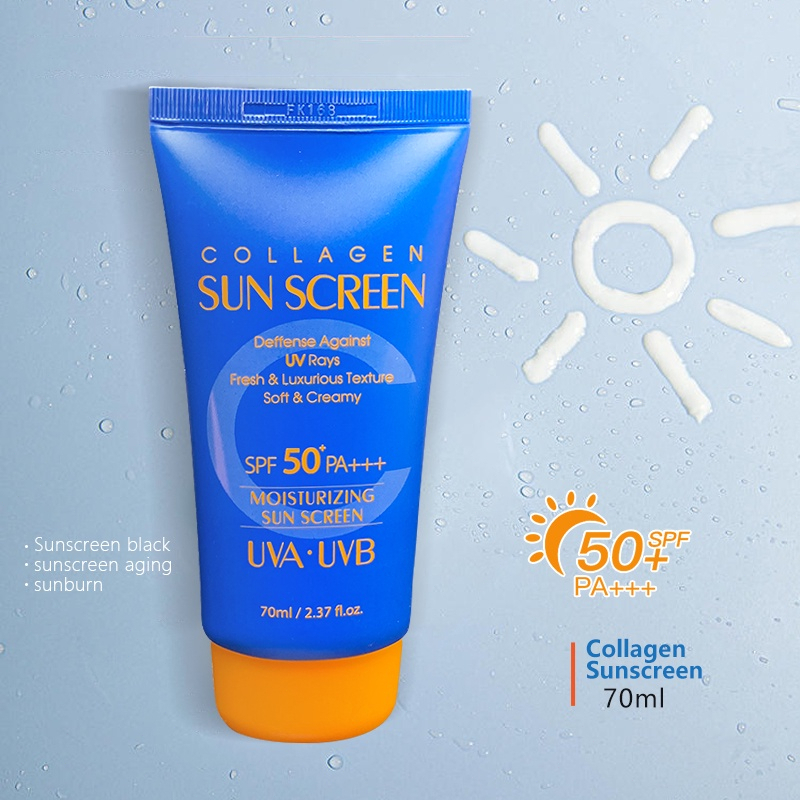3W Clinic Intensive UV Sunblock Cream SPF 50+ PA+++ 70ml Sun Cream Collagen/Natural Vita Moist/Multi Protection UV Sunscreen Korea Sun Block