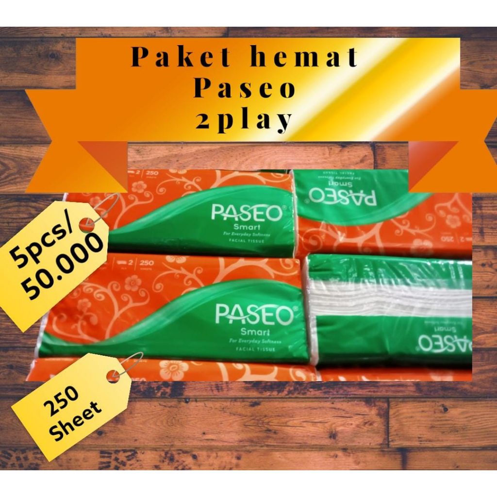 PROMO Paket tisu PASEO SMART 250 sheet 5 pack