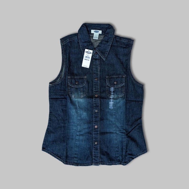 kemeja wanita bahan denim sisa export