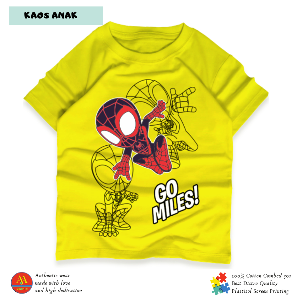 (L-XXL) Baju Kaos Distro Anak Laki laki Perempuan Premium Umur 6-12 Tahun Bahan Cotton -AMR122