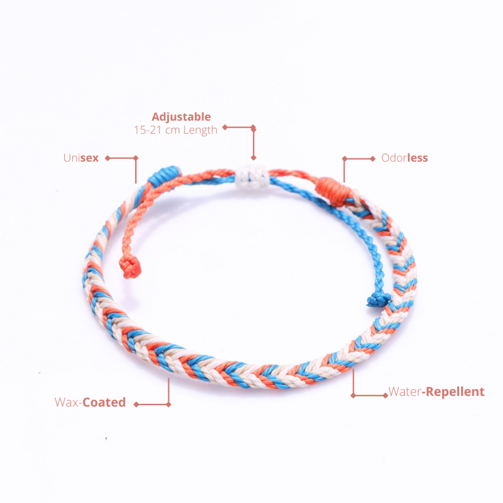 Musha Water-Repellent Bracelet - Happiness | Gelang Tali Gelang Pria Gelang Wanita