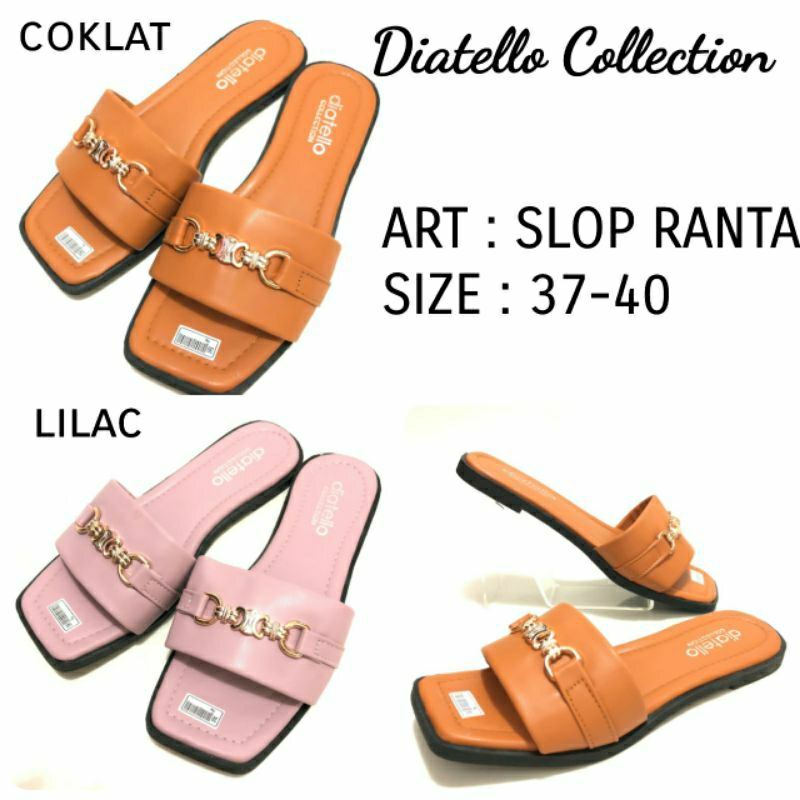 SANDAL FLAT FASHION DIATELLO SELOP RANTAI SIZE 37-40