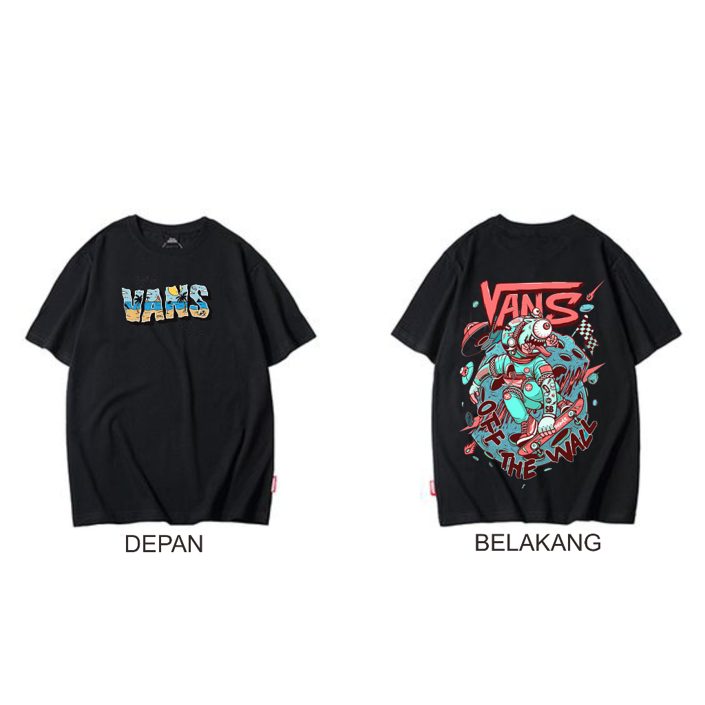 COD - Tshirt Gambar Simple - Atasan Pria Kaos Distro - Kaos Oversize - Kaos Oblong Gambar - T-shir Teks gambar Simple Depan belakang | Merk VAN`S - ASTROWORLD