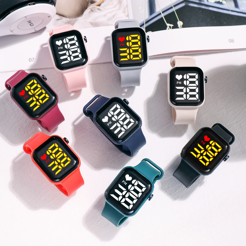 Jam Tangan LED Digital / Jam Fashion Cewek LED Touch Screen Tali Rubber / Jam LED Digital Pria Wanit