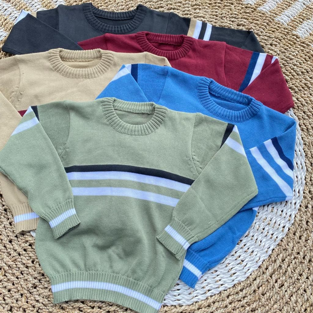 Sweater rajut asli rajut tebal baju hangat bayi lengan panjang