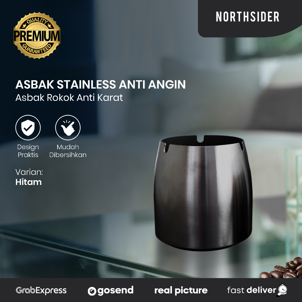 ASBAK ROKOK | ASH TRAY CYLINDER CONE STAINLESS STEEL ANTI ANGIN