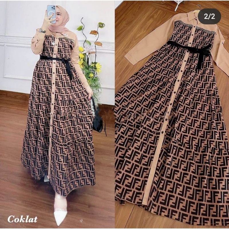 GAMIS PESTA ELEGAN MEWAH MOTIF FF/GAMIS KONDANGAN TERBARU 2024