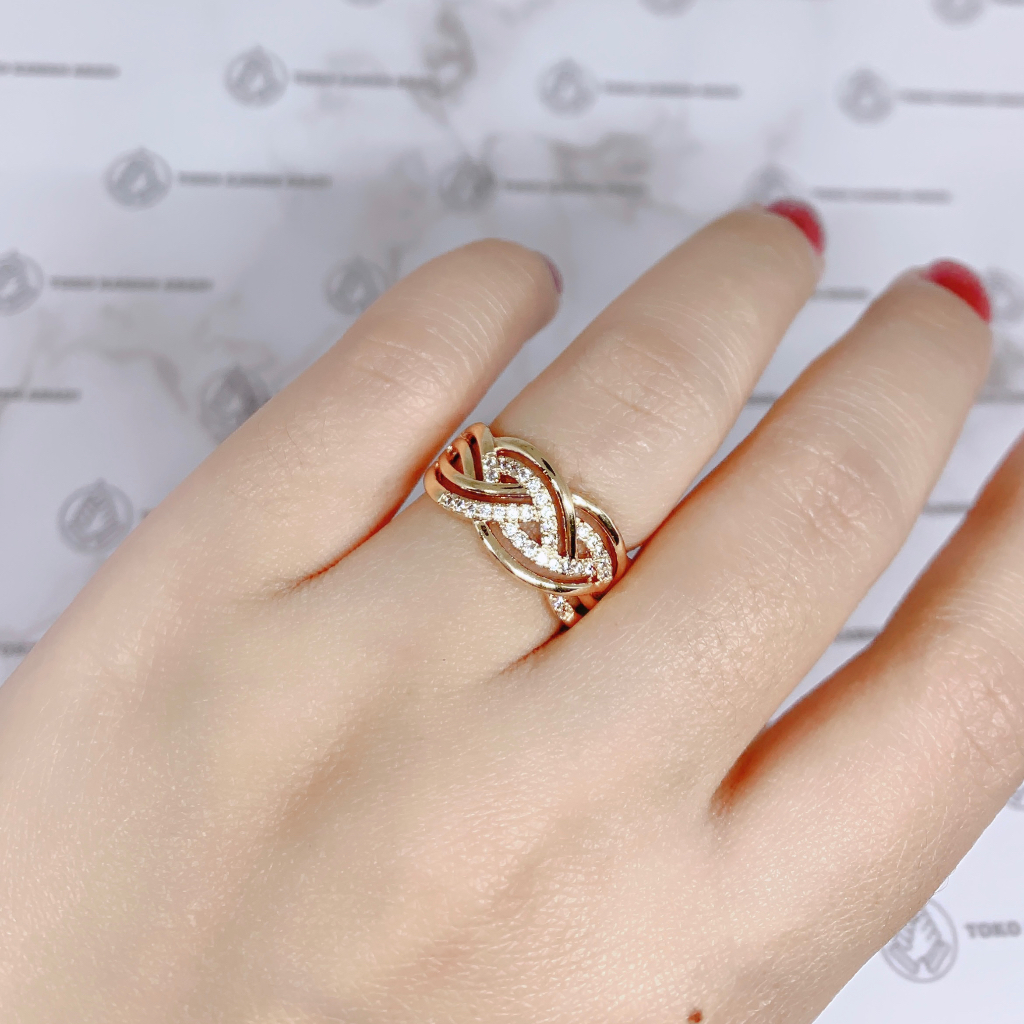 Cincin Xuping Gold Fashion Wanita Motif Bunga Permata Satu Perhiasan Wanita *18