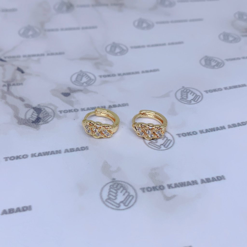 Anting Xuping Gold Perhiasan Fashion Wanita Model Permata Love Cantik *09