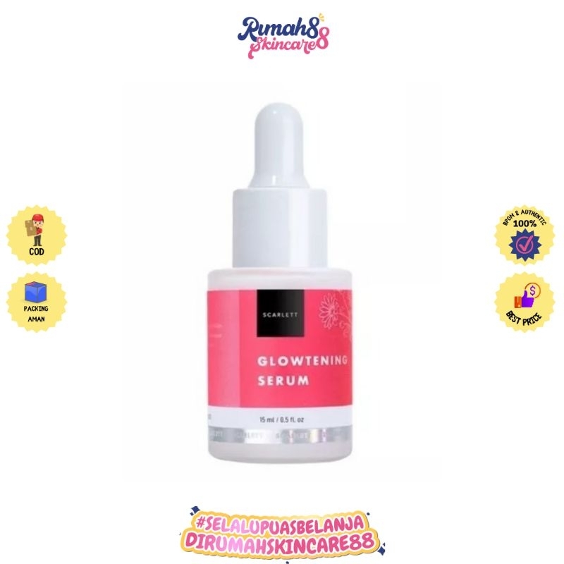 SCARLETT Whitening Glowtening Serum 15ML (Serum Pemutih Wajah,Penghilang Bekas Jerawat,Serum Glowing