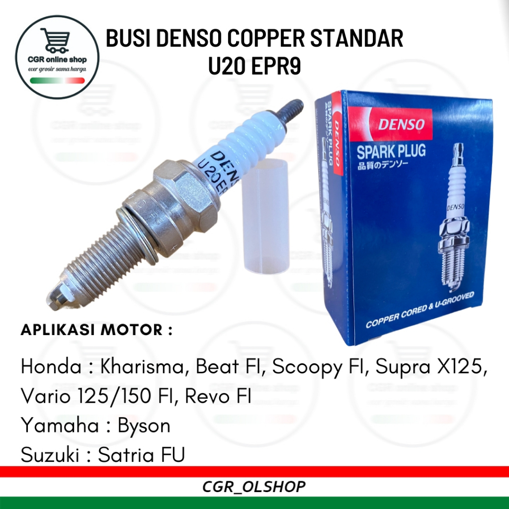 Busi Denso U20 Epr-9 Busi Motor Beat Fi Scoopy Fi Vario 125/150 Supra X125 Original