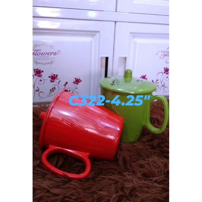 Mug+Tutup Melamine Vanda 4.25inch Polos l C322-4.25"