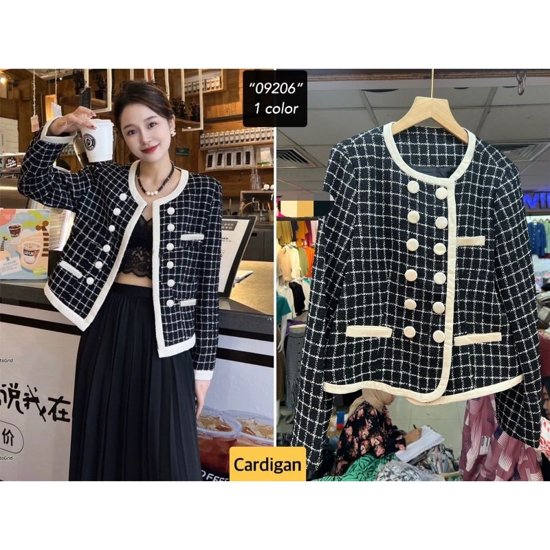 ESME TWEED/ESME RAWIS BLAZER TWEED FULL FURING/ KOREAN LOOK/READY STOK