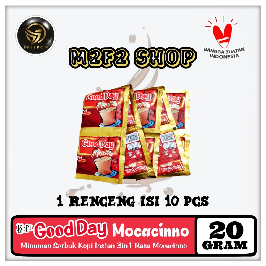 

Kopi Good Day Mocacinno Sachet | GT - 20 gr (Kemasan 1 Renceng)