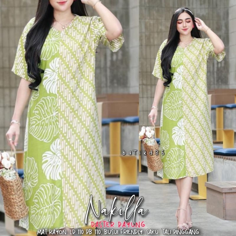 Daster adem rayon tebal murah batik pastel soft baju rumah wanita santai nyaman Manila seling batik warna pastel tali saku lengan mama mamah Tante ibu cewek 60 ribuan alesha