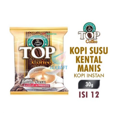 

TOP Coffee SKM Kopi Susu Kental Manis Renceng isi 12 Sachet x 30 Gram