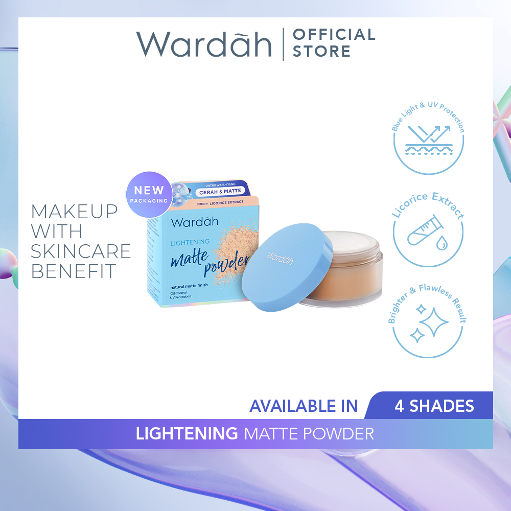 Wardah Lightening Matte Powder Natural Matte Finish - Wardah Loose Powder - Bedak Tabur