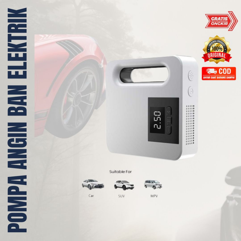 Inflator Pompa Angin Ban Mobil Elektrik LCD Display - CSLP-A03 EAFC- EAFC Inflator Pompa Angin Ban M