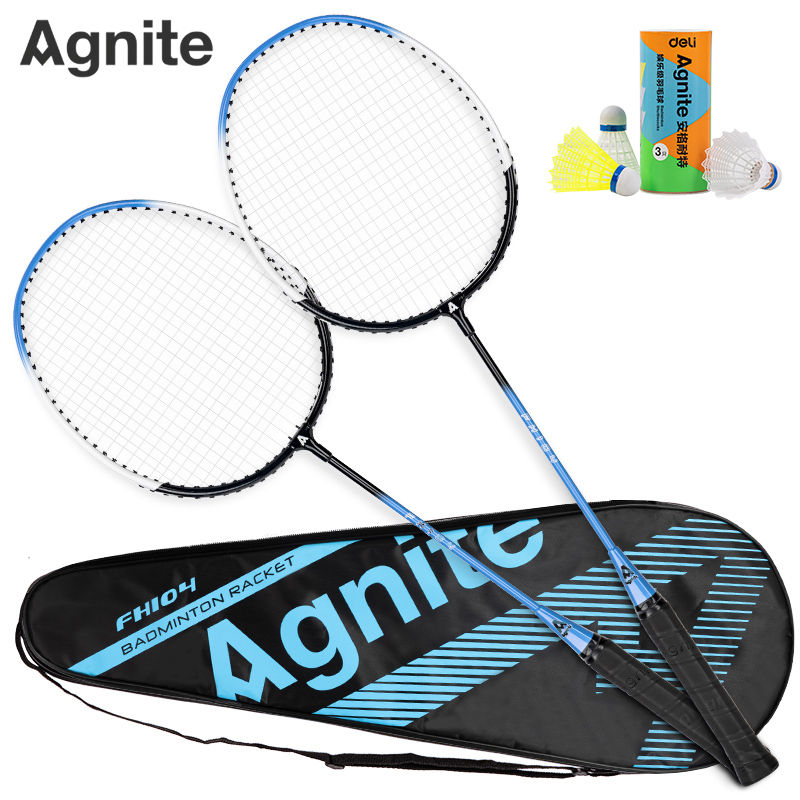 Agnite Raket Bulutangkis / Badminton Racket Isi 2 Gratis Tas dan Kok FH104