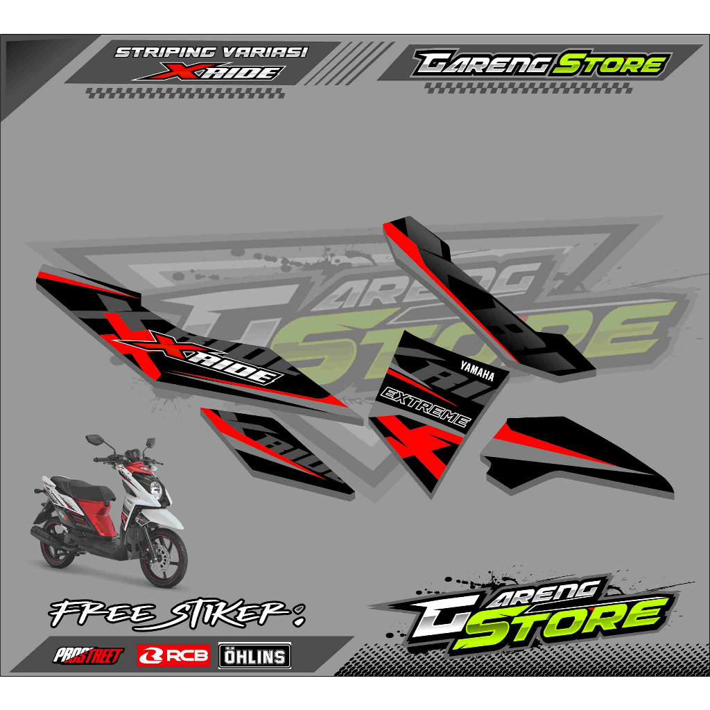 STRIPING VARIASI YAMAHA XRIDE / STICKER LIST VARIASI MOTOR XRIDE
