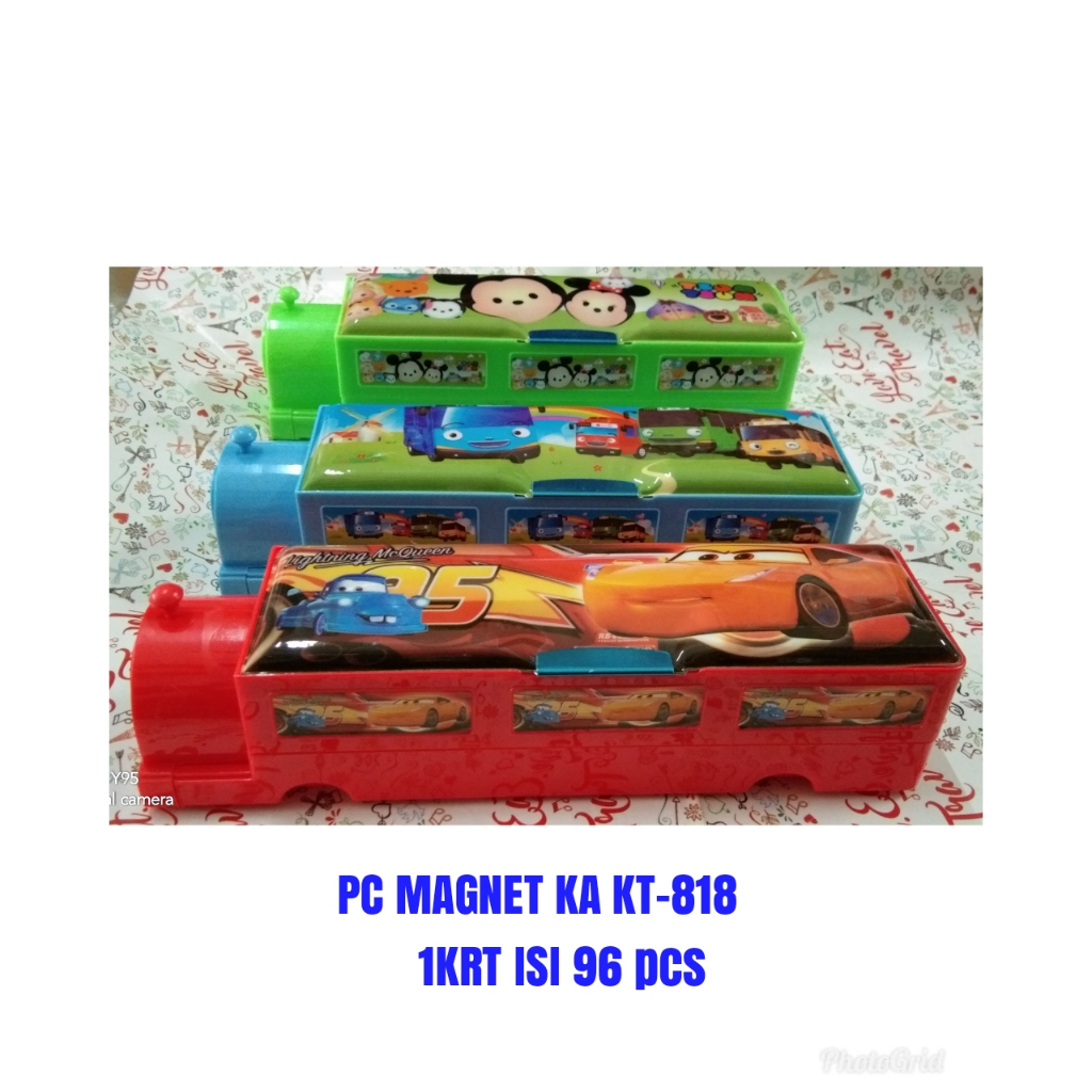 

Tempat Pensil / Pencil Case Magnet + Sharpener / Kalkulator / Jumbo + Isi / Kereta Api