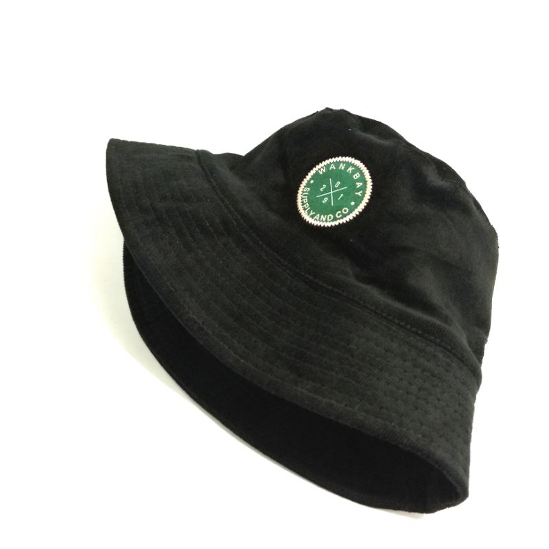 Topi bucket corduroy Black bucket hat wankbay distro pria wanita