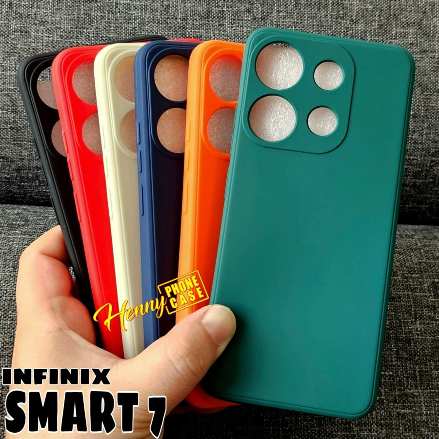 INFINIX SMART 7 Case softcase liquid warna macaron square colour silikon karet casing cover