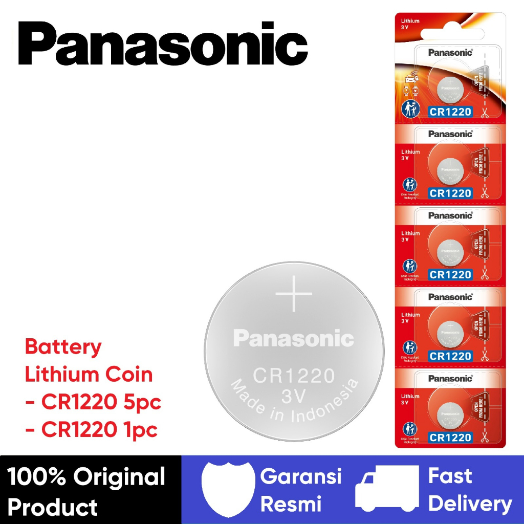 Baterai Panasonic Lithium Koin CR1220 Battery Lithium Coin CR1220