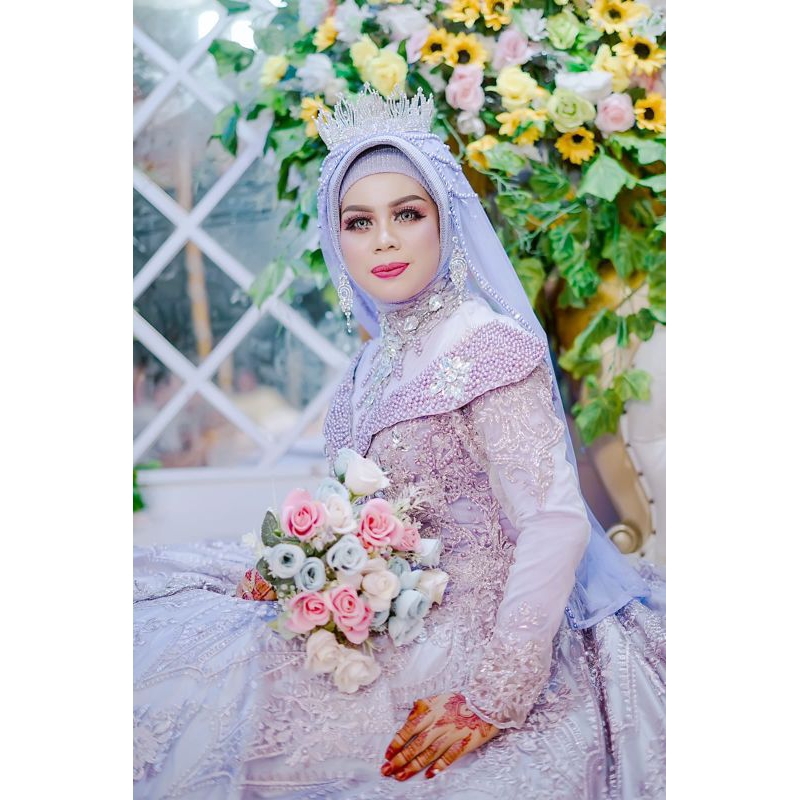 Slayer mutiara kipas Slayer pengantin muslim Slayer wedding Slayer pesta Slayer akad Slayer India slayer murah mewah Veil mutiara Veil wedding