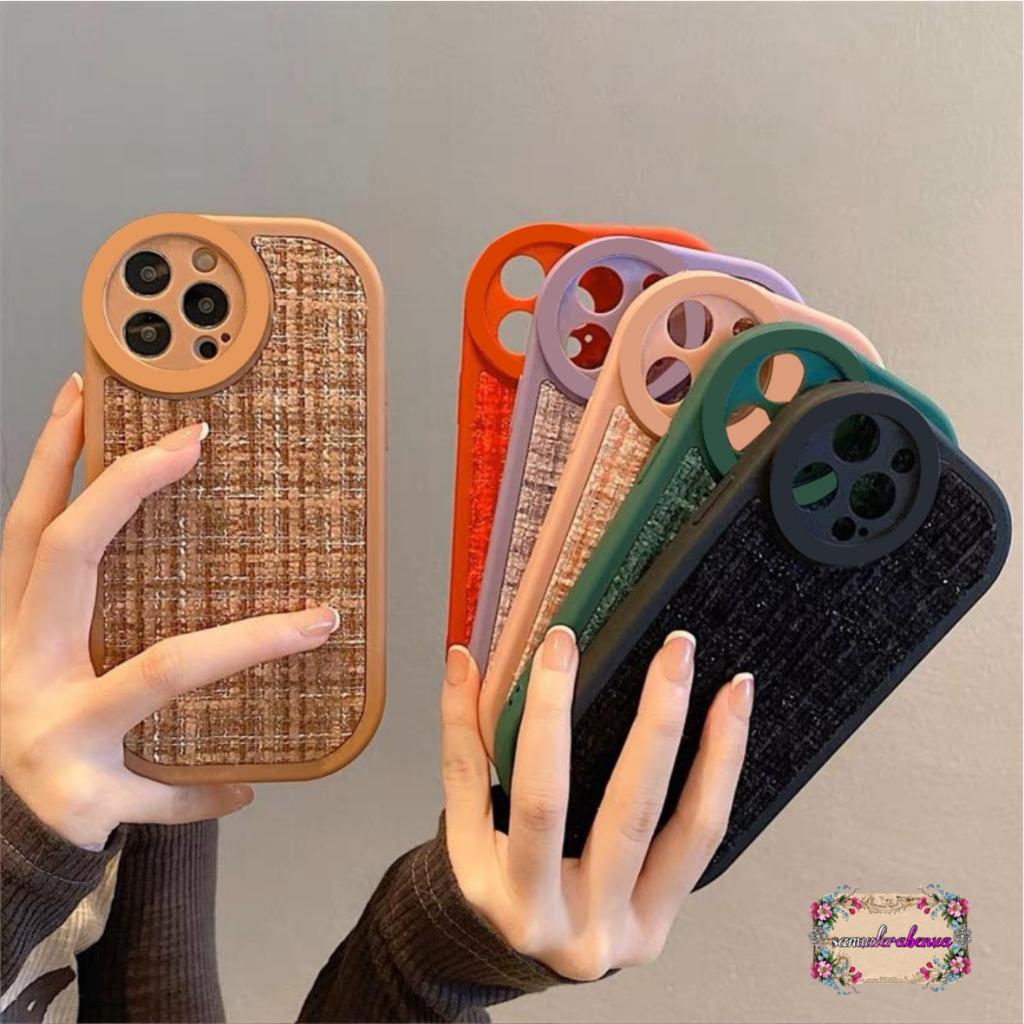 CASE CASING SILIKON VINTAGE WOOVEN TWEED KAIN RAJUT FOR INFINIX HOT 9 PLAY SB5531