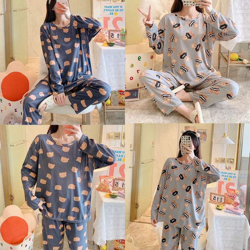 LEXJAKARTA B02-B06 - PAKAIAN WANITA BAJU TIDUR WANITA PIYAMA SET LENGAN PENDEK CELANA PANJANG PAKAIAN RUMAH WANITA IMPORT