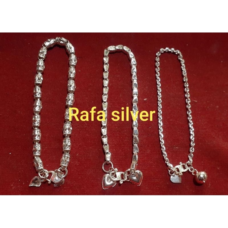 Gelang Bambu Gelang Padi Gelang Medan Anak / Dewasa perak murni