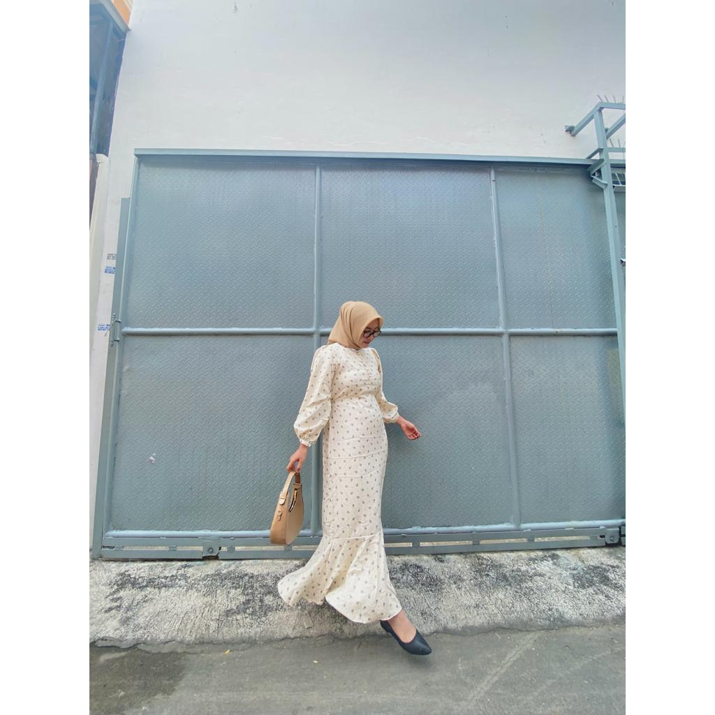 BEFAST - ZFS Dress Maxi ARITA Duyung / Adele Zalica Dress / LongDress Wanita Keluaran Terbaru / Fashion Wanita Kondangan/Pesta / Dress Maxy Lengan Panjang Motif / Outfit Wanita Hijab Style / Dress PresBody Trendy