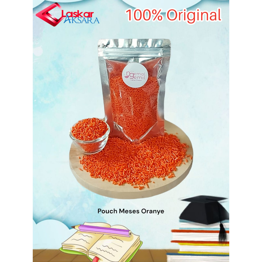 

Pouch Meses Oranye Butiran Coklat Sprinkle Topping Donut Kue Bolu / Premium