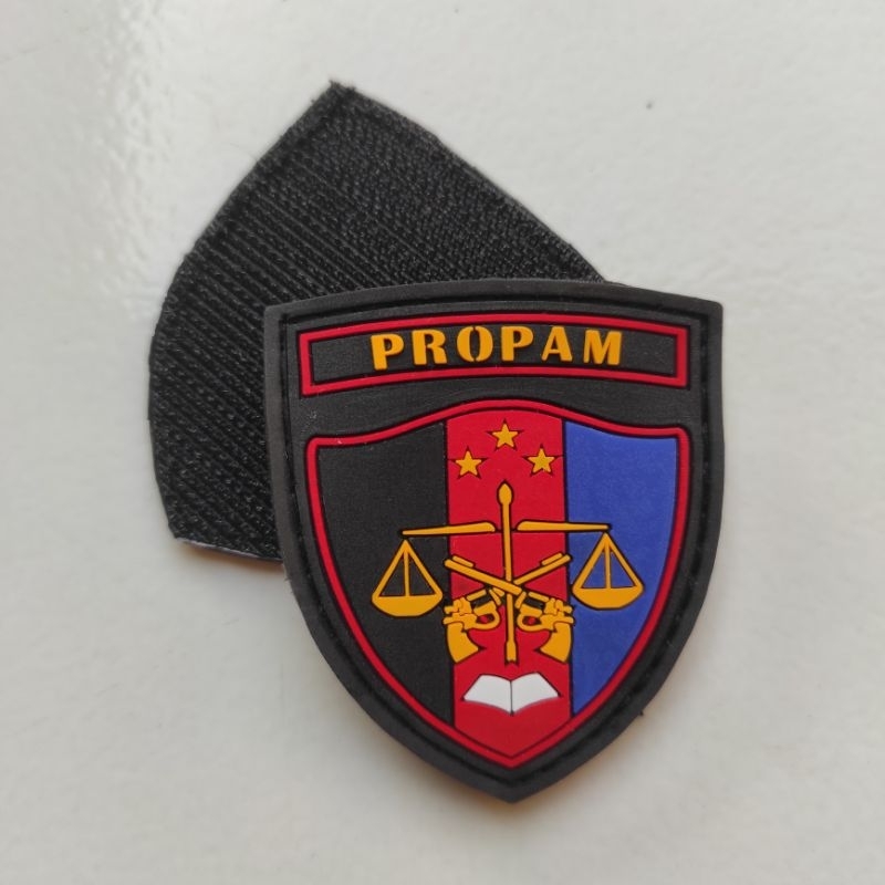 patch rubber logo propam / tempelan emblem karet velcro