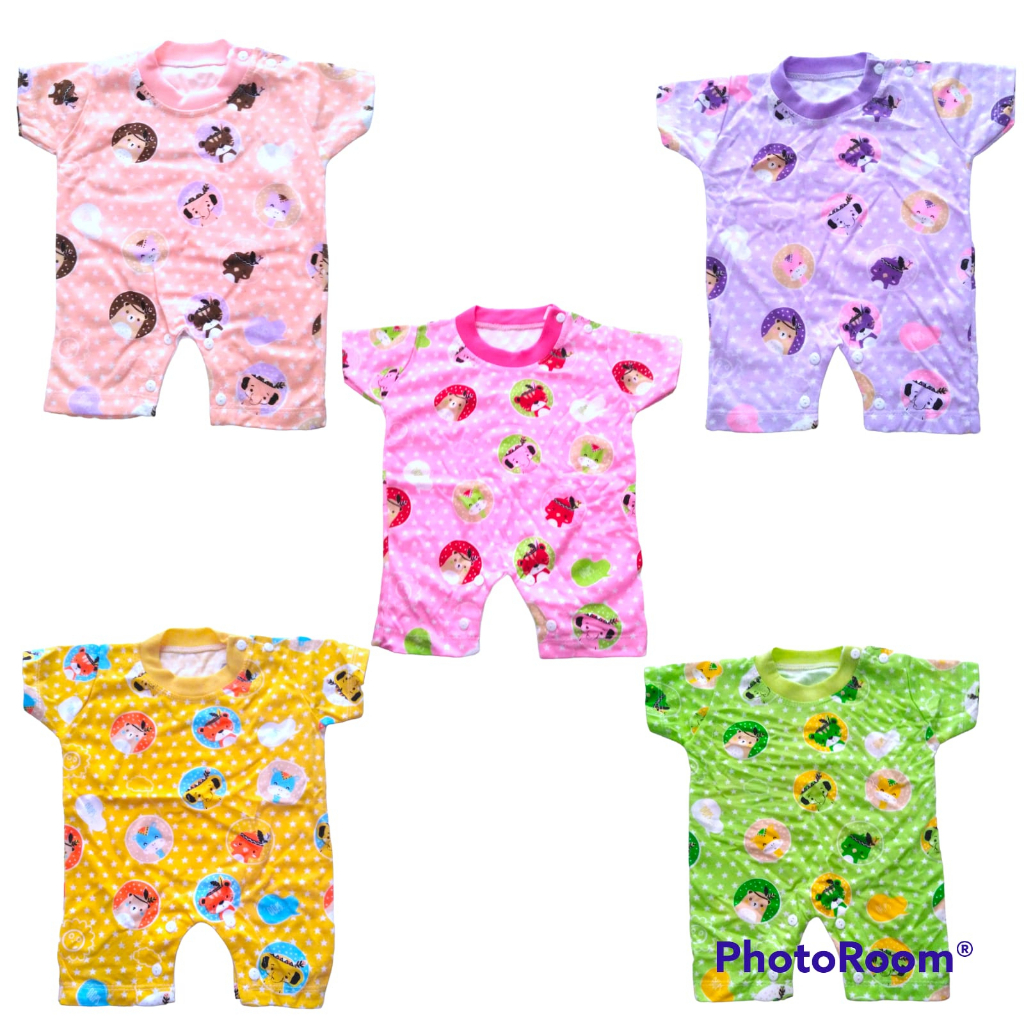 Baju Bayi Romper Jumper Oblong Kancing Depan Newborn Sd 6 Bln