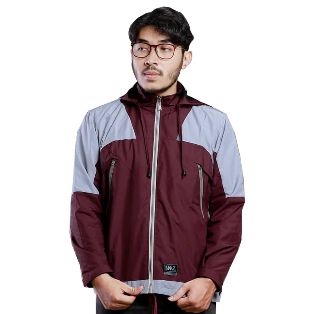 Justrue Jaket Gunung Pria Waterproof Jacket Adventure Marun