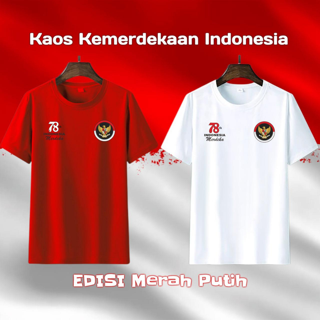 Kaospolos - Kaos distro seragam merah putih hari KEMERDEKAAN 17 AGUSTUS HUT RI se INDONESIA