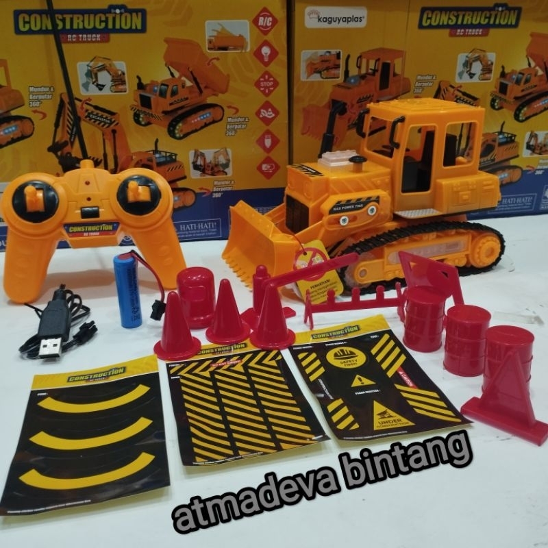 Mainan RC Truck Contruktion Mobil Remote Excavator Dump Truck Bulldozer Batre Cash Full Lampu Mainan Keluarga Pengendali Jarak Jauh