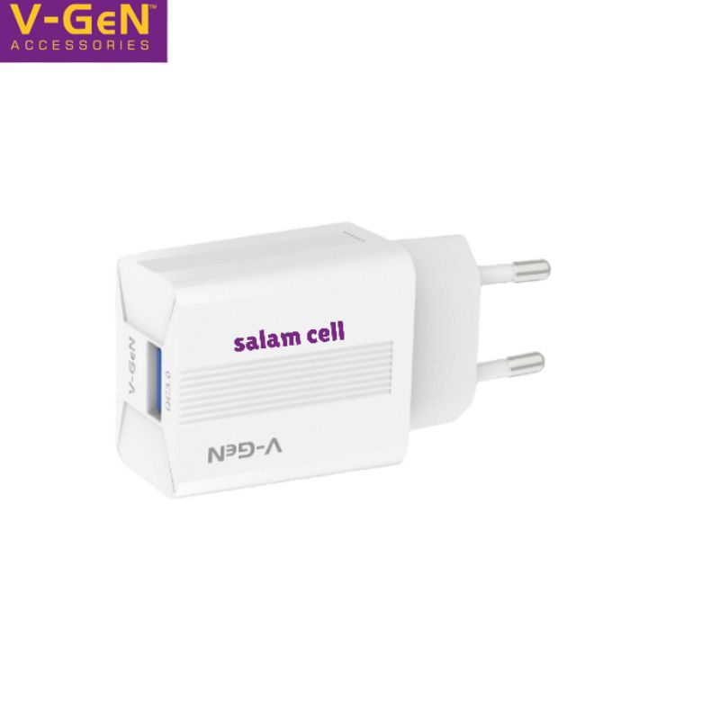 Charger V-Gen VTC1-28 18W QC3.0 FREE Micro USB Cable Original Vgen VCT1 28