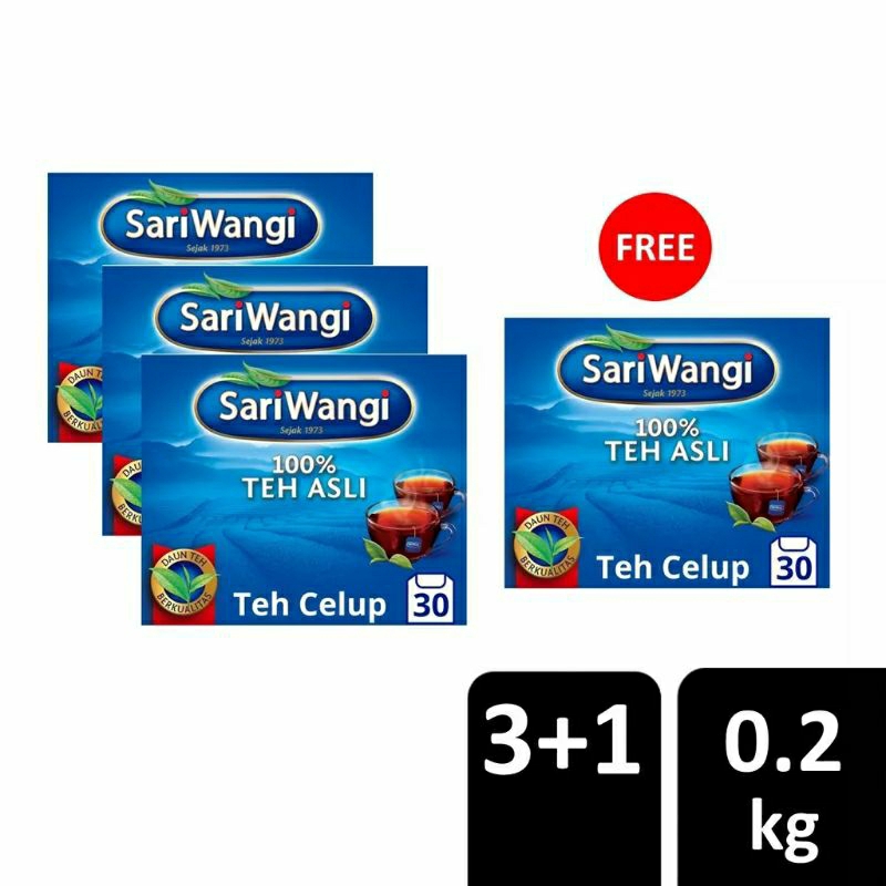 

PAKET NGETEH SEKELUARGA ) BUY 3 SARIWANGI TEH ASLI CELUP ISI 3 FREE SARIWANGI